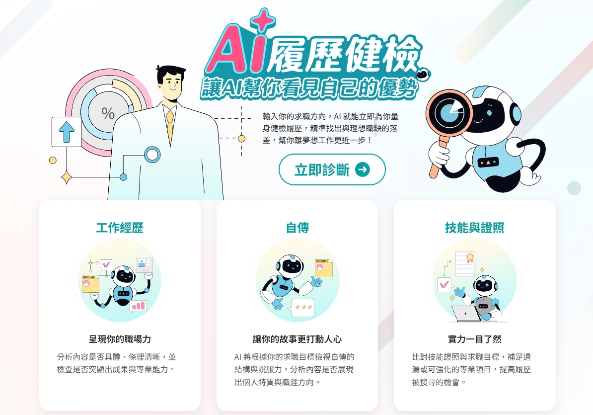 AI履歷健診示意圖